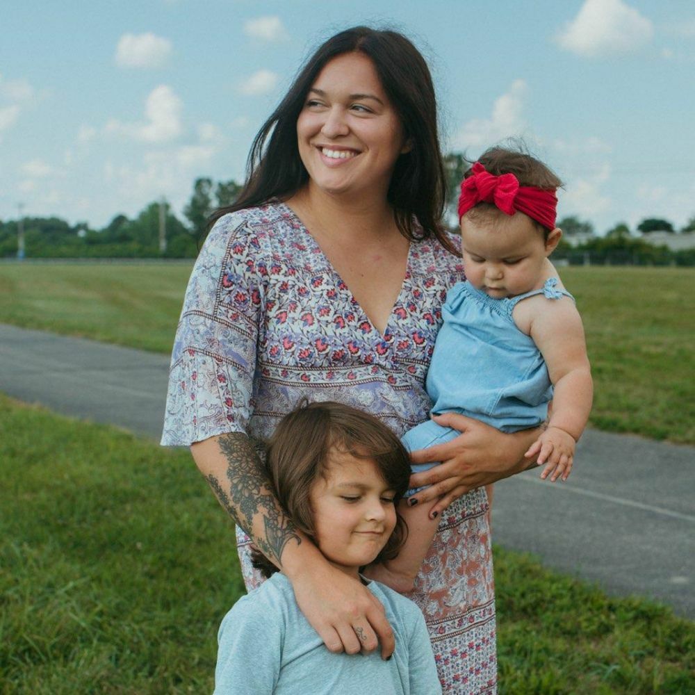 Jordan Barker, photographer, with children